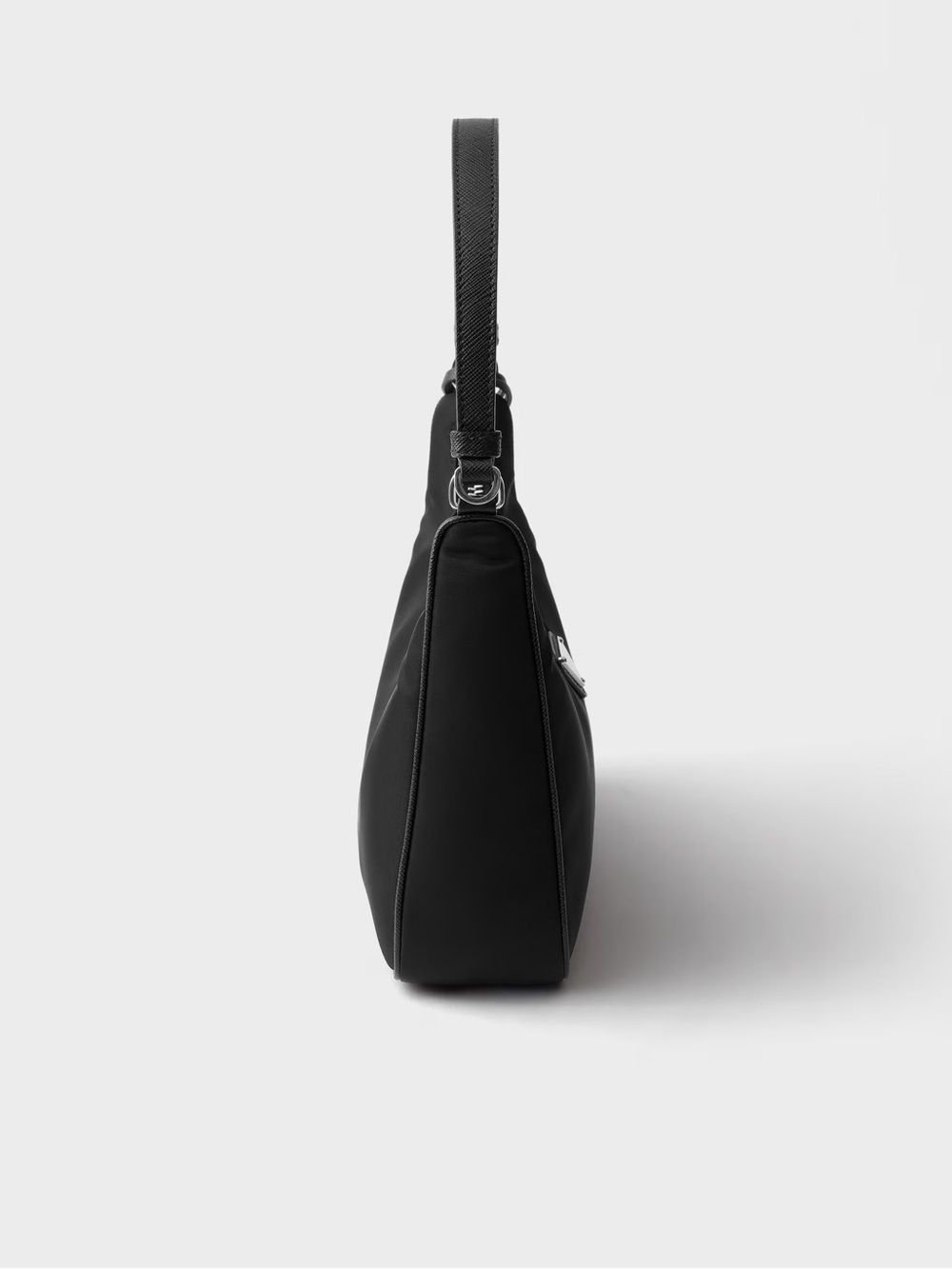 Prada Black Nylon Shoulder Bag with Logo Plaque - Picture 8 of 8